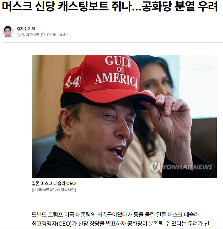 머스크 파장, 미국 공화당분열 우려.PNG
